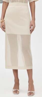 New Le Bop Olivia Organza Skirt Sheer Ivory NWOT Size 6 ES